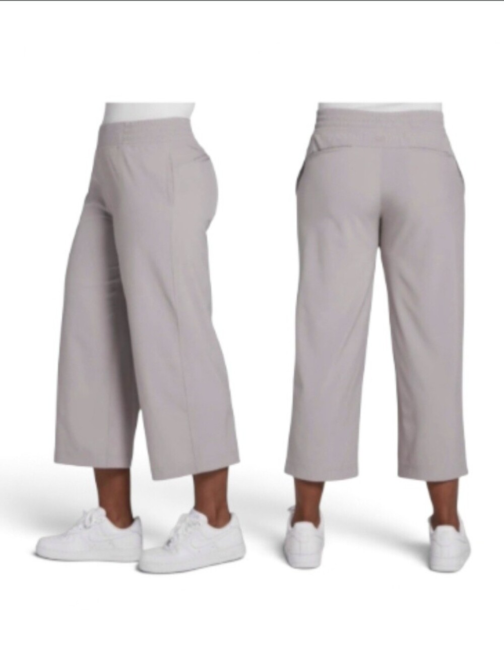 CALIA by Carrie Underwood Journey Cropped Wide Leg Pants Gray L NWT